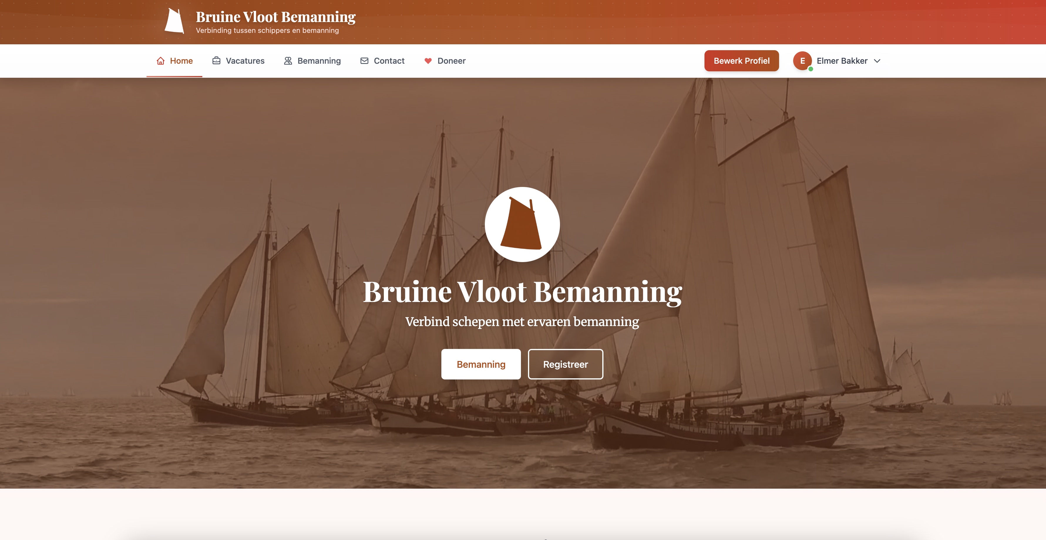 Bruine Vloot Bemanning website